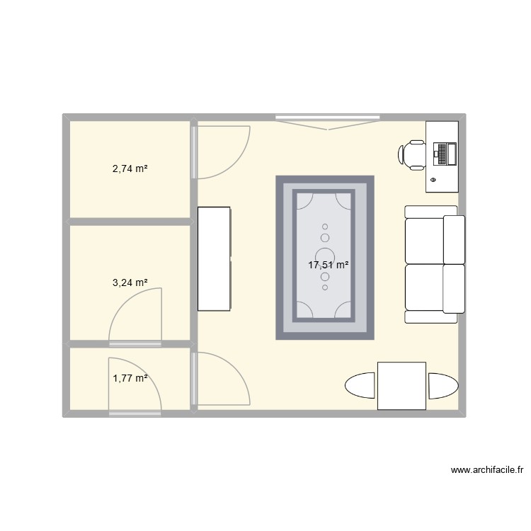 STUDIO. Plan de 0 pièce et 0 m2