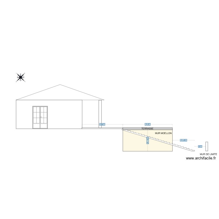 PLAN COUPE TERRASSE. Plan de 0 pièce et 0 m2