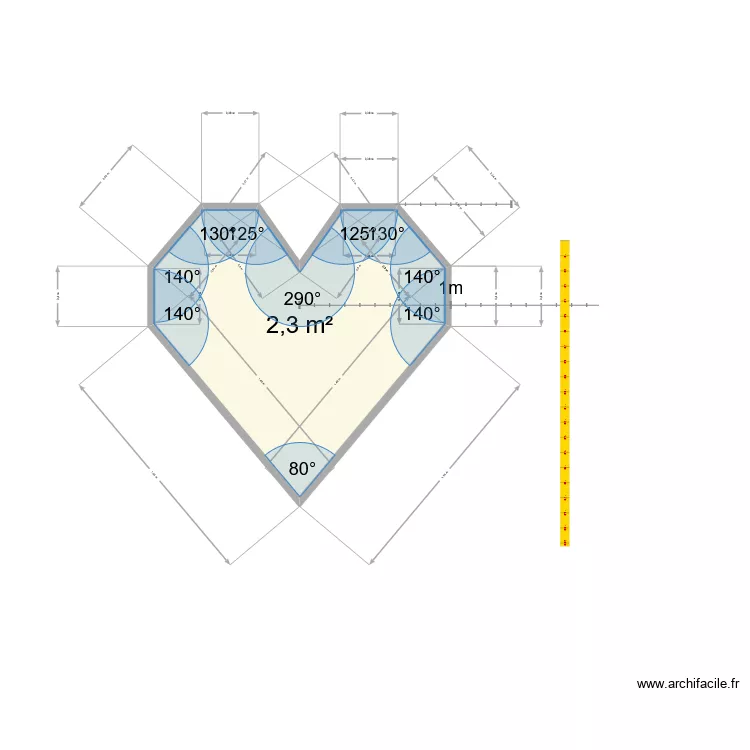 Arche. Plan de 1  et 2 m²