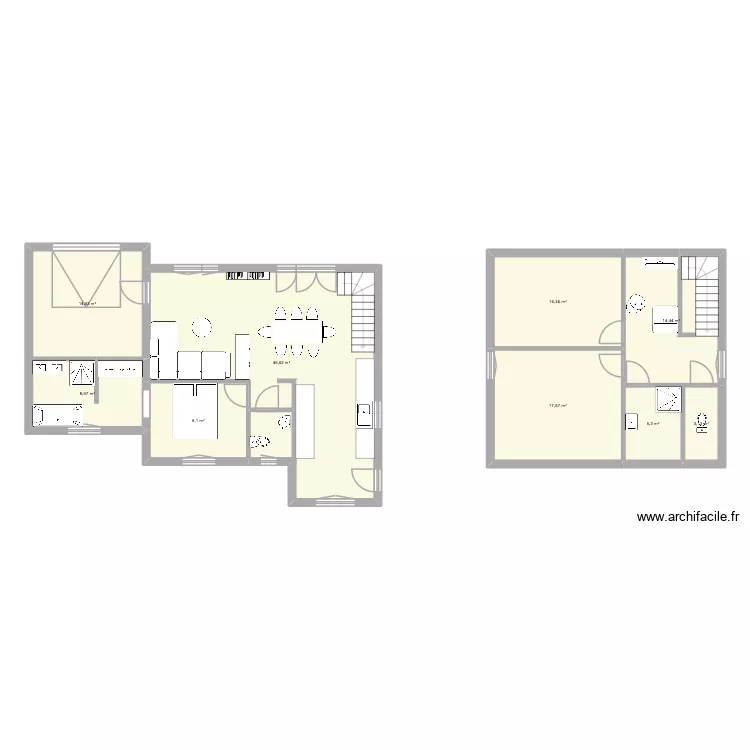 Log. D.. Plan de 9  et 133 m²