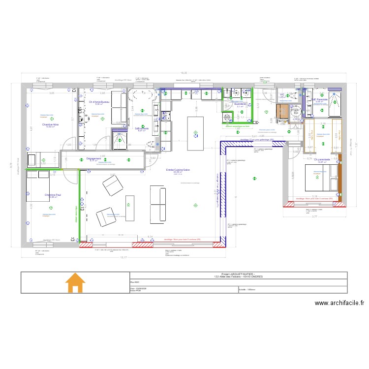 339. Plan de 11 pièces et 137 m2