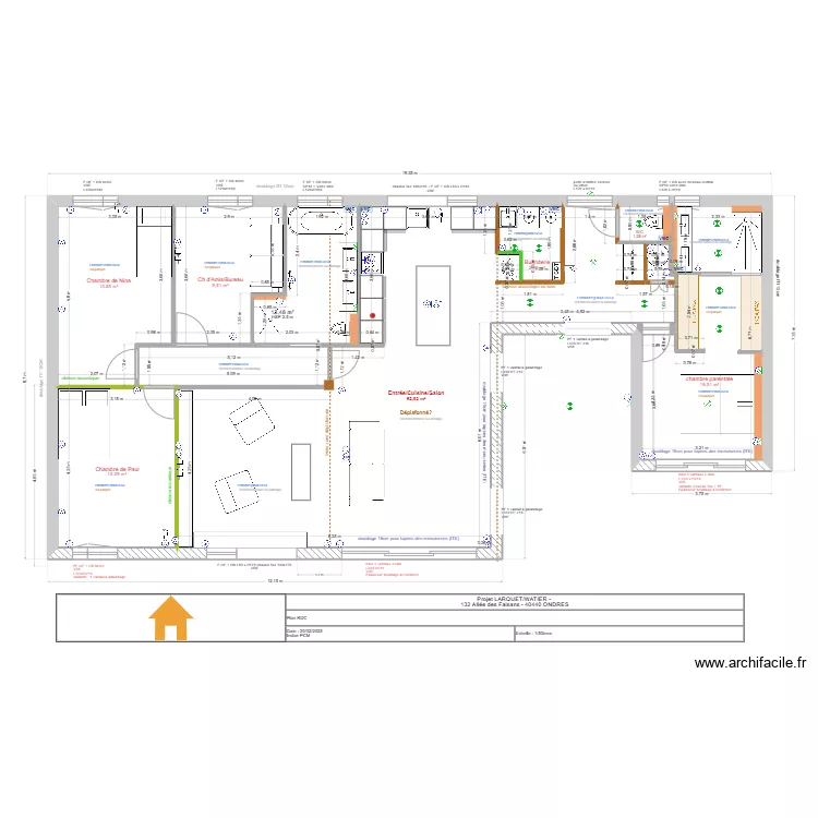 faisans int&eacute;rieur v5 ITI baies sud. Plan de 