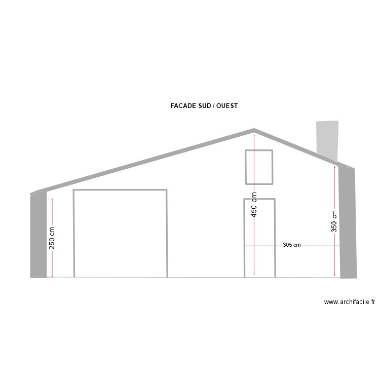 FACADE SUD / OUEST cote HP. Plan de 0 pièce et 0 m2