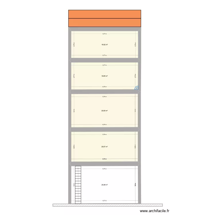VNPT. Plan de 5  et 106 m²
