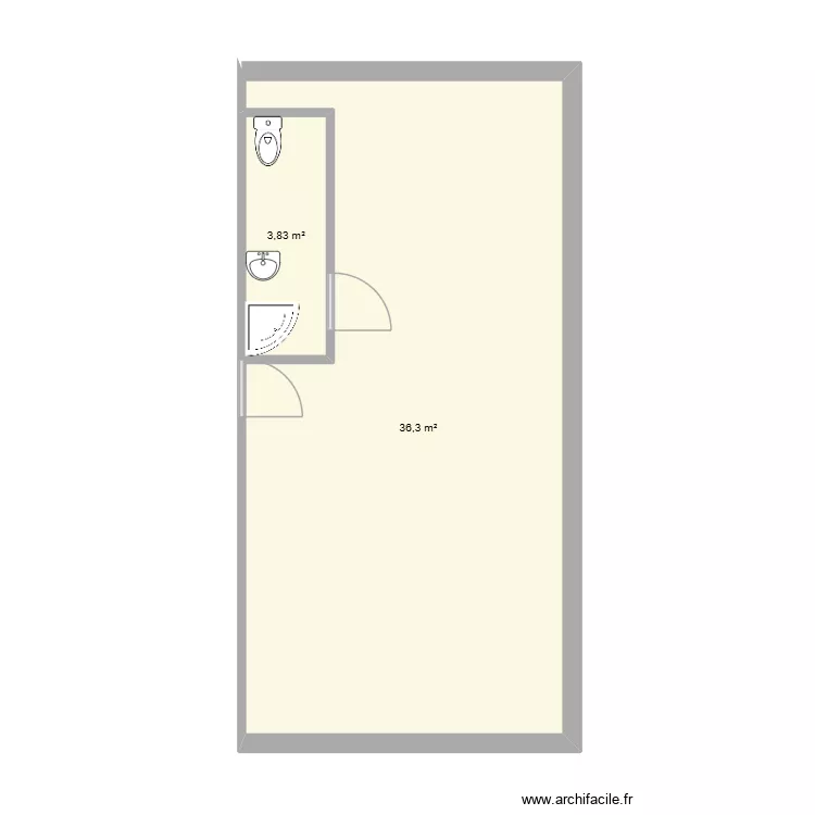 Chambre Emeline &eacute;tage. Plan de 2  et 40 m²