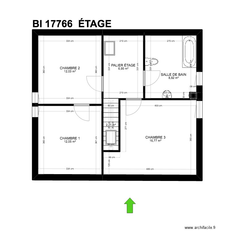 BI 17766. Plan de 24 pièces et 245 m2