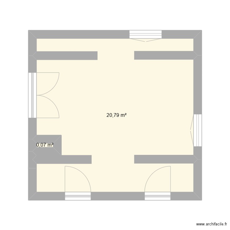 Agrandissement Cabanon. Plan de 2 pièces et 21 m2