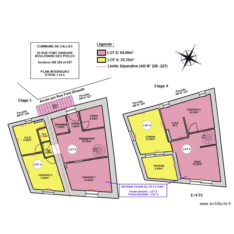 CALLAS (R+3 et 4) Modifs 2025 (226+227). Plan de 14 pièces et 103 m2