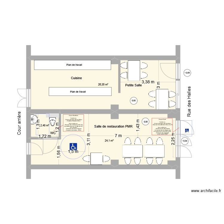 Plan Mistral. Plan de 3 pièces et 53 m2