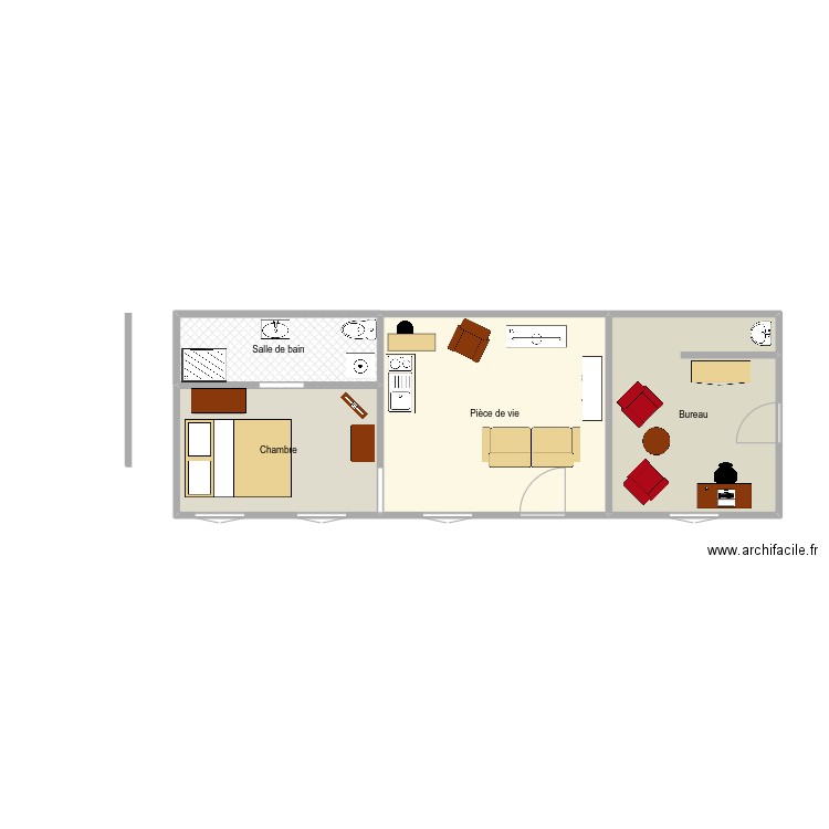 ACO. Plan de 4 pièces et 45 m2