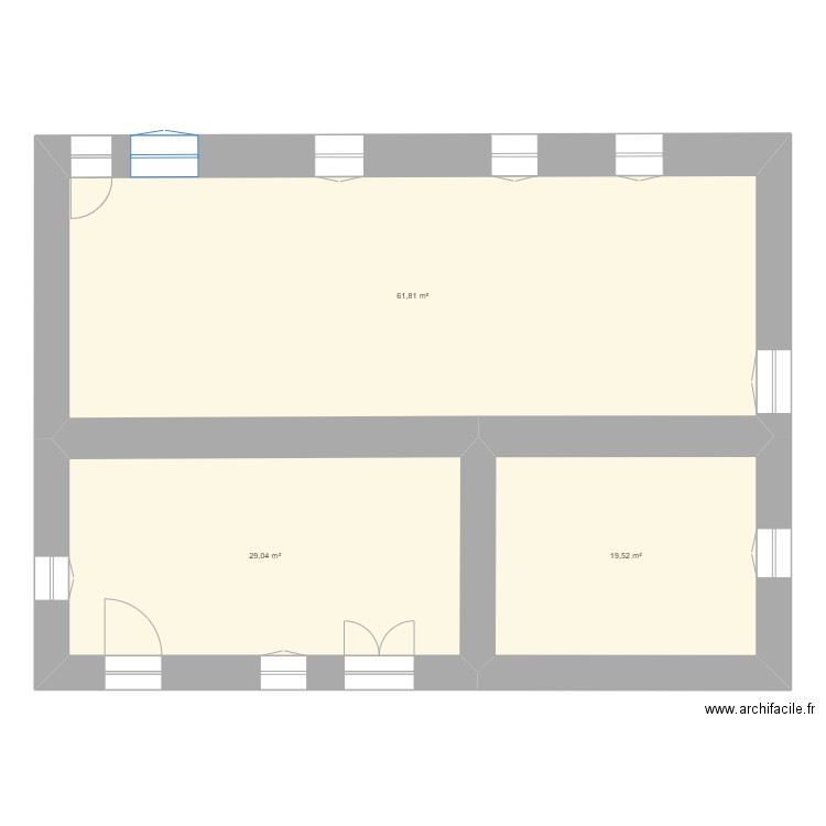 Maison Lalande 1. Plan de 3 pièces et 110 m2