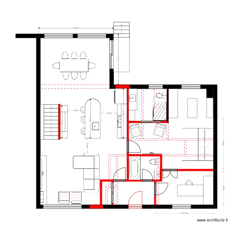 regis 1.3. Plan de 2 pièces et 98 m2