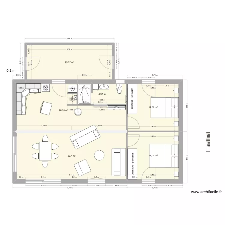 cactus 60m2 3. Plan de 