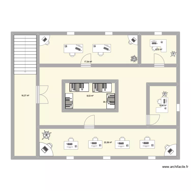 etage 1. Plan de 7 Pièces et 120 m² etage 1. Plan de 7 Pièces et 120 m²