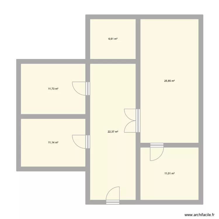 T3 - Lorient. Plan de 6  et 89 m²
