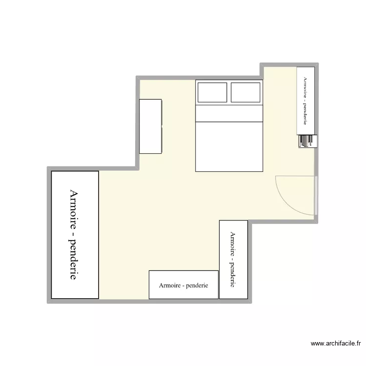 chambre - dressing. Plan de 