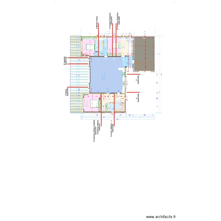 Manon peinture pièce à vivre. Plan de 0 pièce et 0 m2