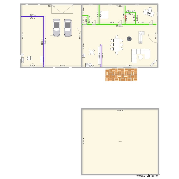 maison anto. Plan de 3 pièces et 697 m2