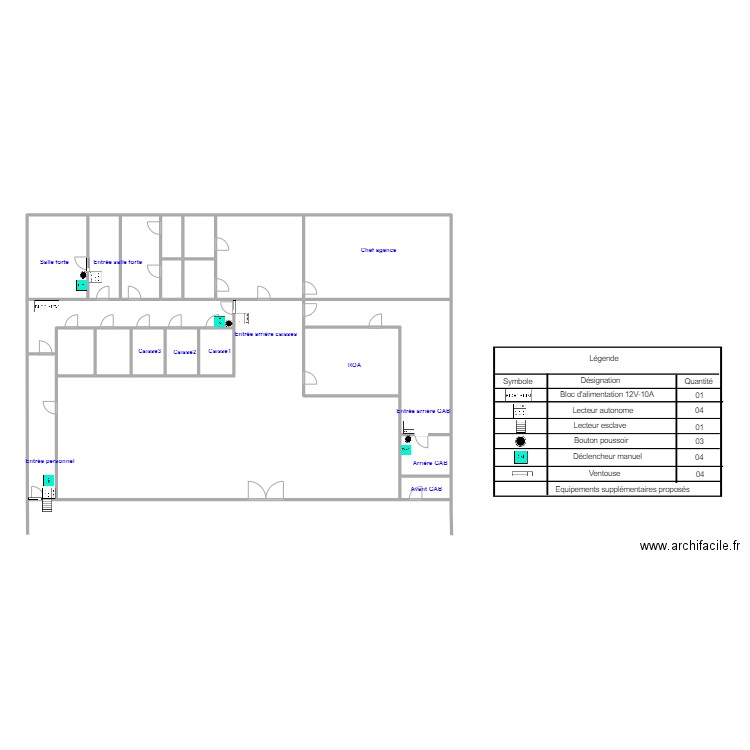  BONA RDC accès pro. Plan de 21 pièces et 186 m2