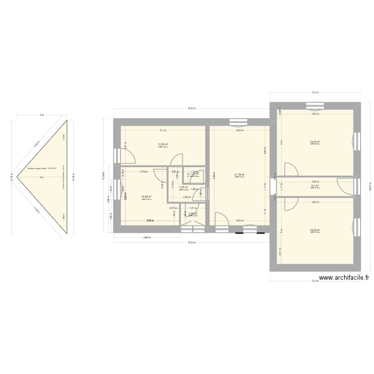 2 IMPASSE TARRY. Plan de 9 pièces et 94 m2