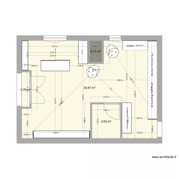 MAISON ECUME. Plan de 4 pièces et 35 m²