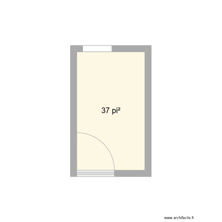 sylvie Racine. Plan de 1 pièce et 3 m2