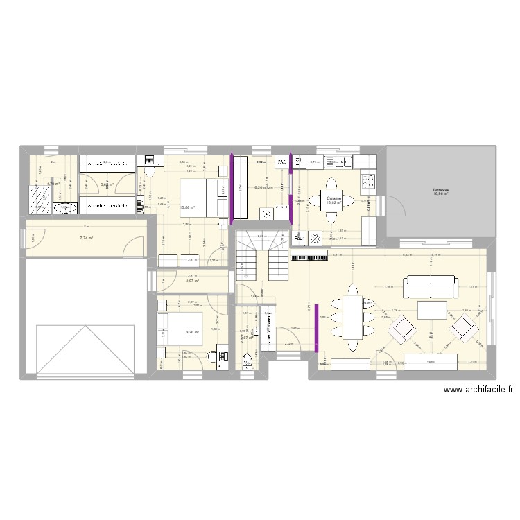 Eberle 1. Plan de 17 pièces et 181 m2