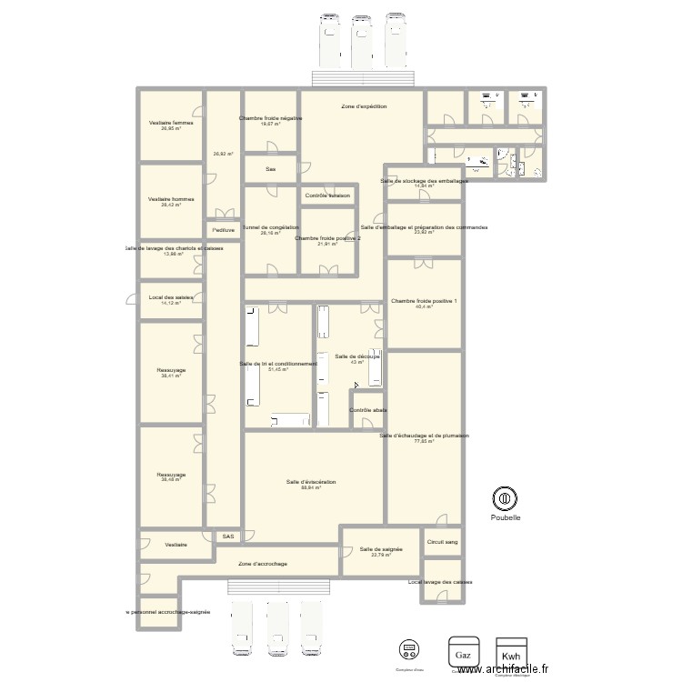 Abattoir volaille. Plan de 0 pièce et 0 m2