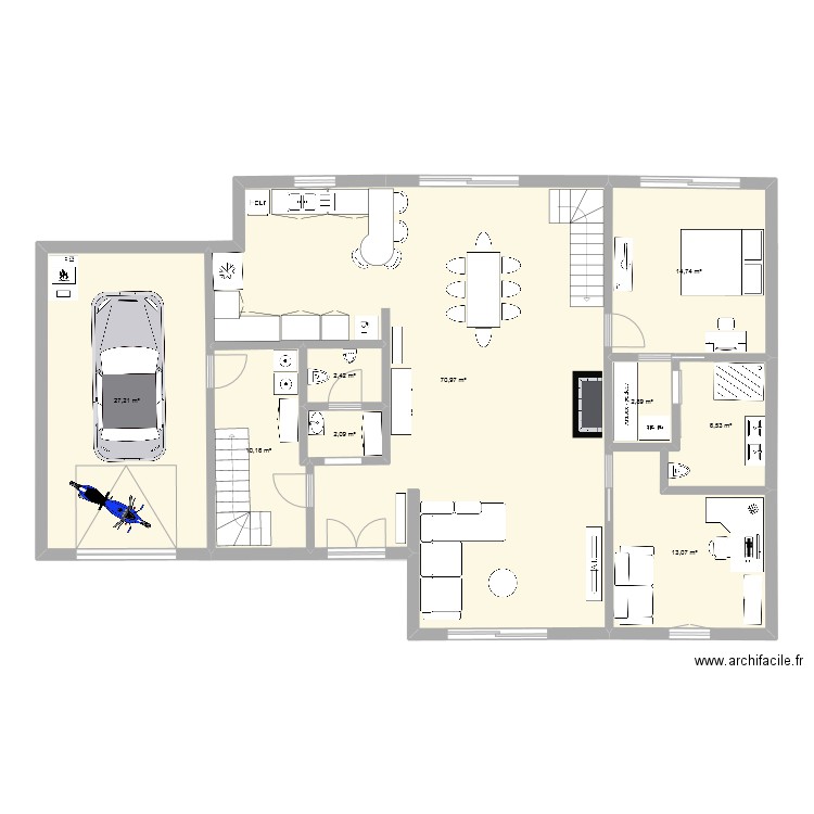 maison 4. Plan de 20 pièces et 354 m2