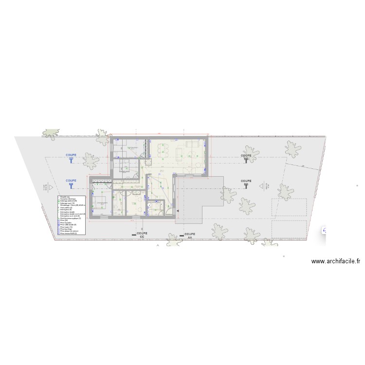 SJF. Plan de 4 pièces et 90 m2