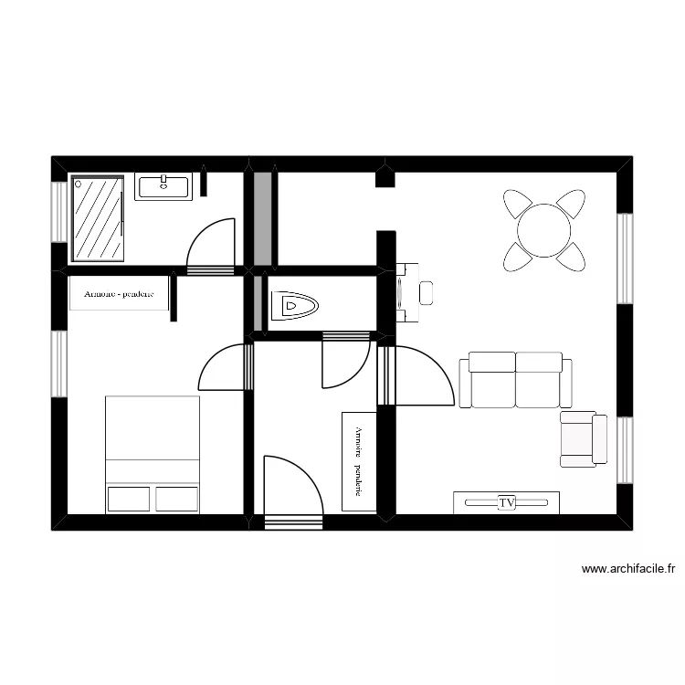 Appartement A25. Plan de 7  et 49 m²