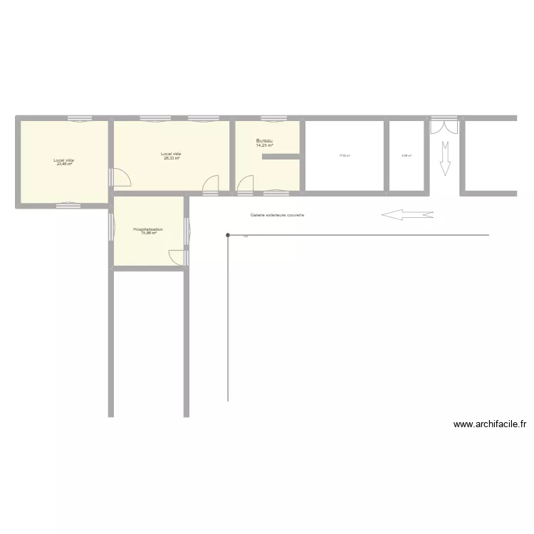 H&ocirc;pital Gihanga - B&acirc;timent existant pour service kin&eacute; . Plan de 