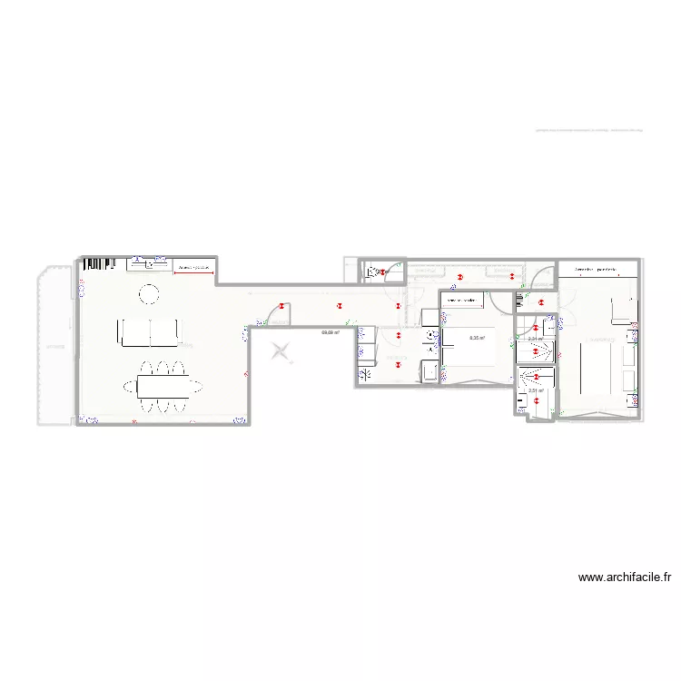 New project superpose renove. Plan de 5  et 84 m²