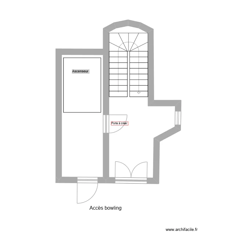 porte accès ascenseur. Plan de porte accès ascenseur. Plan de