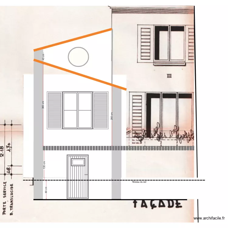 Fa&ccedil;ade Nord_001. Plan de 