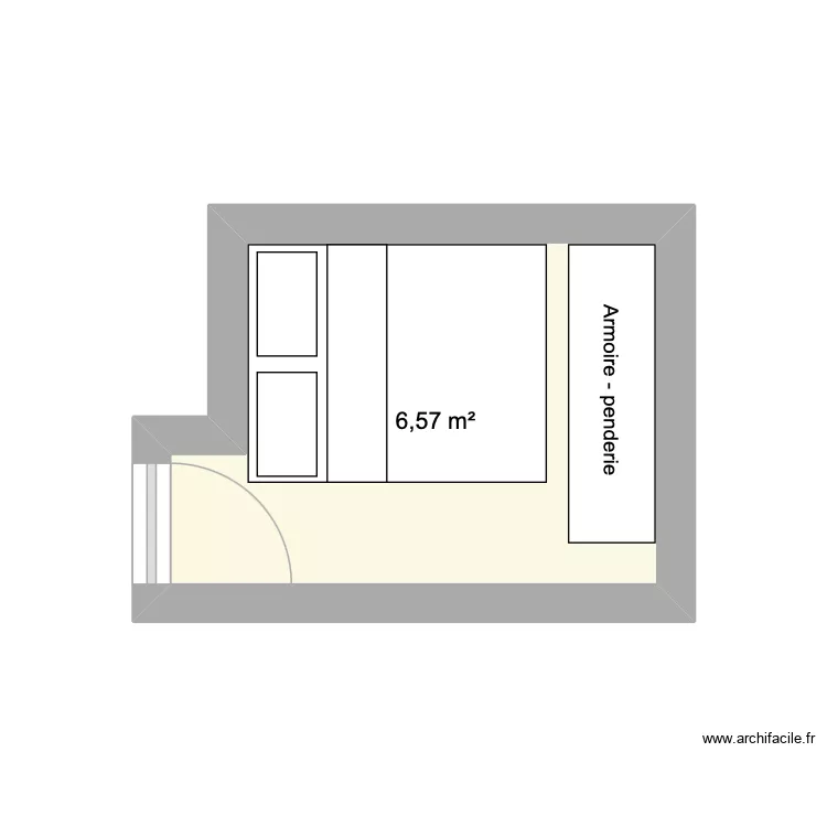 chambre. Plan de 1  et 7 m²