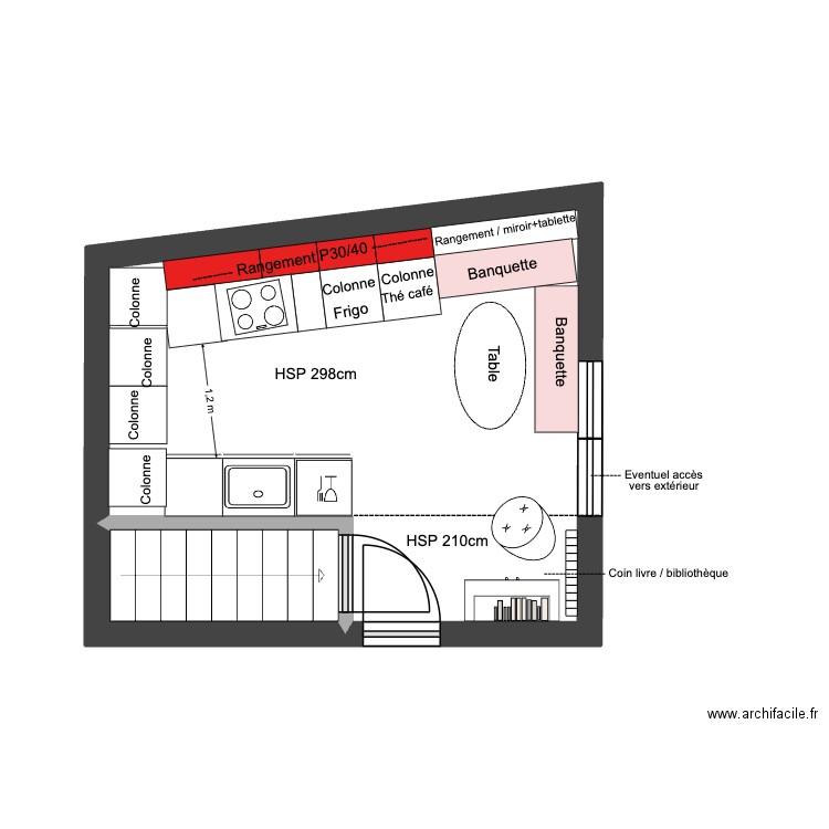 Capucines 20 existant V7. Plan de 2 pièces et 19 m2