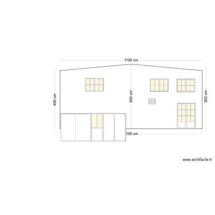 façade actuelle. Plan de façade actuelle. Plan de