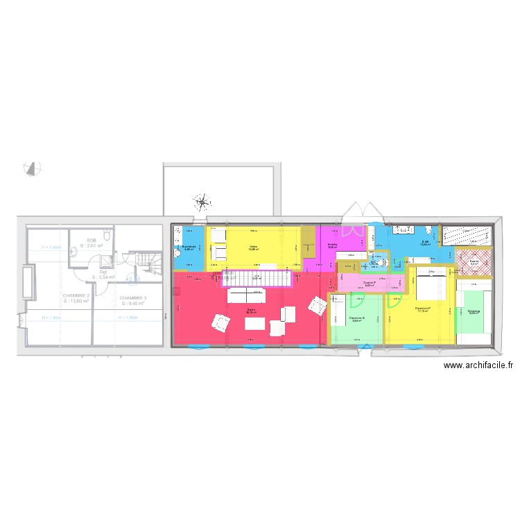 Cors H x+1. Plan de 12 pièces et 128 m2