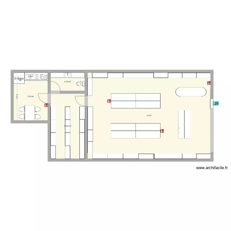 magasin spiritueux 0.1. Plan de 