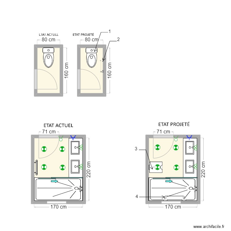 dossier CARIOU. Plan de 4 pièces et 10 m2