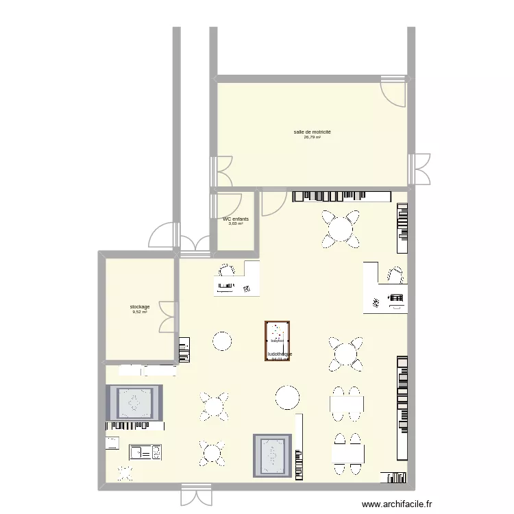 plan ludo. Plan de 4 pièces et 133 m²