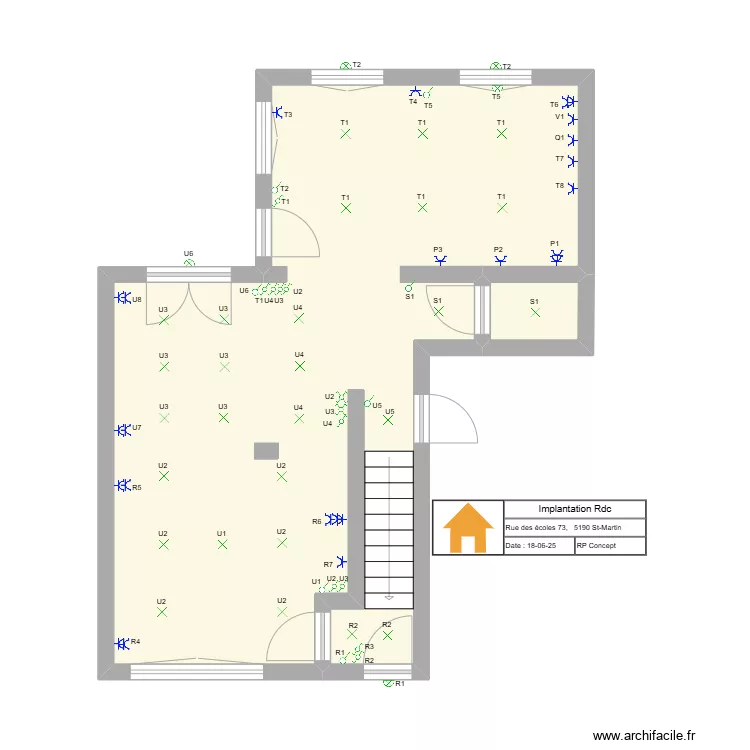 IMPLANTATION JUSTINE 2. Plan de IMPLANTATION JUSTINE 2. Plan de