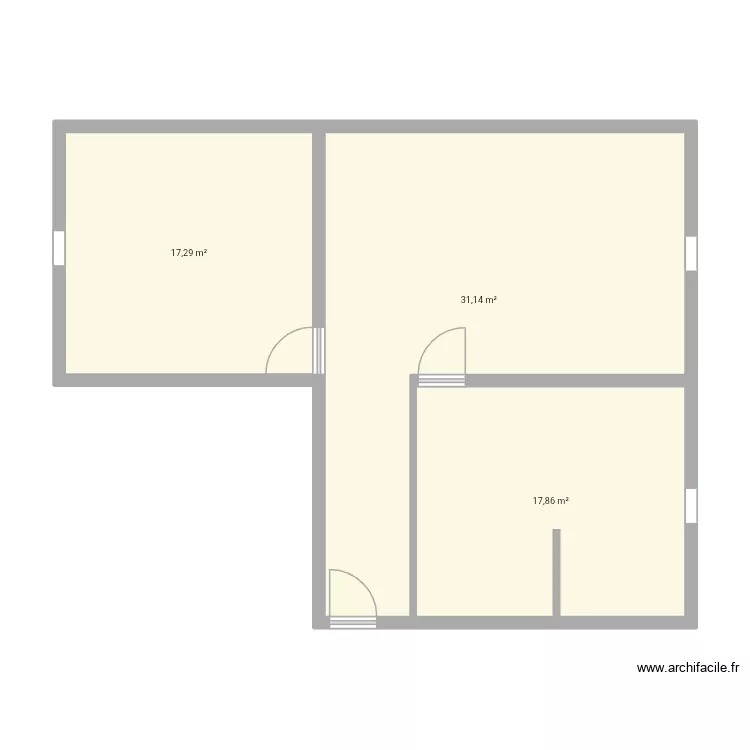 T2 david. Plan de 3  et 66 m²