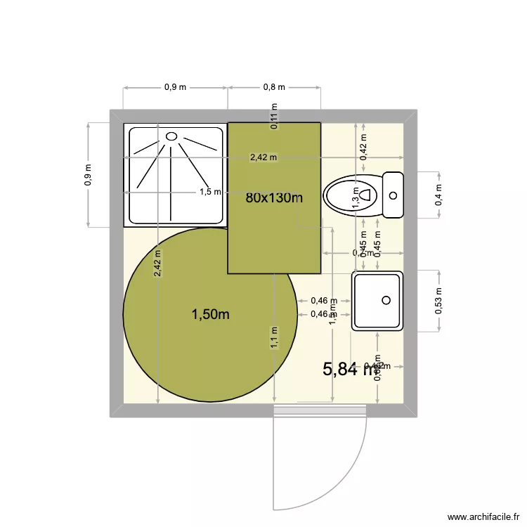Plan cocquelles. Plan de 1  et 6 m²