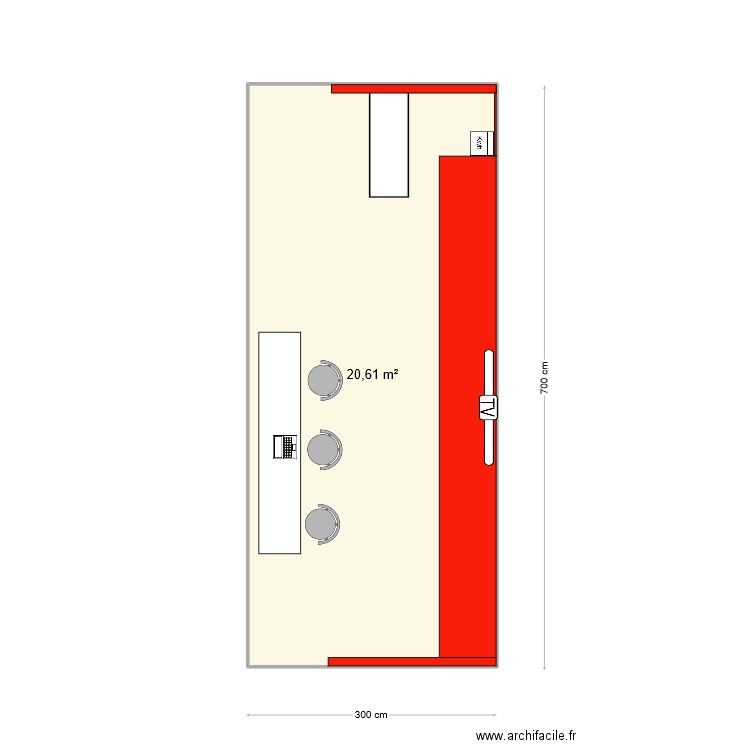 salon Workspace 03/2024. Plan de 1 pièce et 21 m2