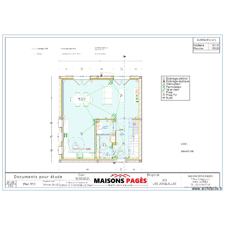 SCI DES JONQUILLES RDC (GAUCHE). Plan de 0 pièce et 0 m2