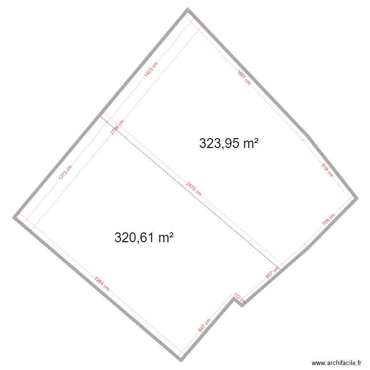 Cadastre terrain Michel Boisteau. Plan de 2 pièces et 645 m2