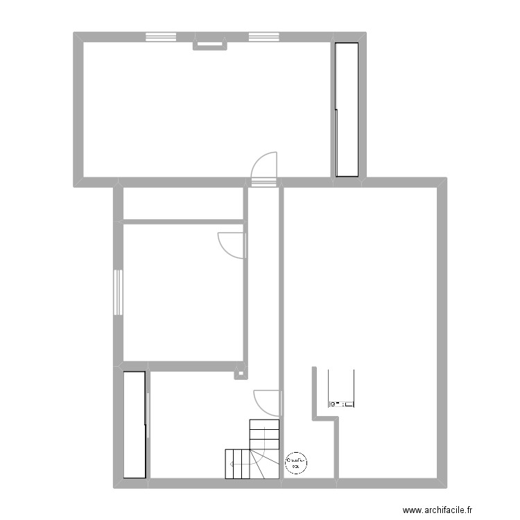 Vaux 1er. Plan de 9 pièces et 92 m2