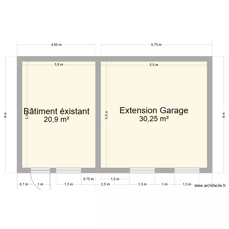 ext 1. Plan de 2 Pièces et 51 m² ext 1. Plan de 2 Pièces et 51 m²